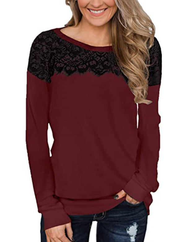 Lace Trim Long Sleeve Shirt