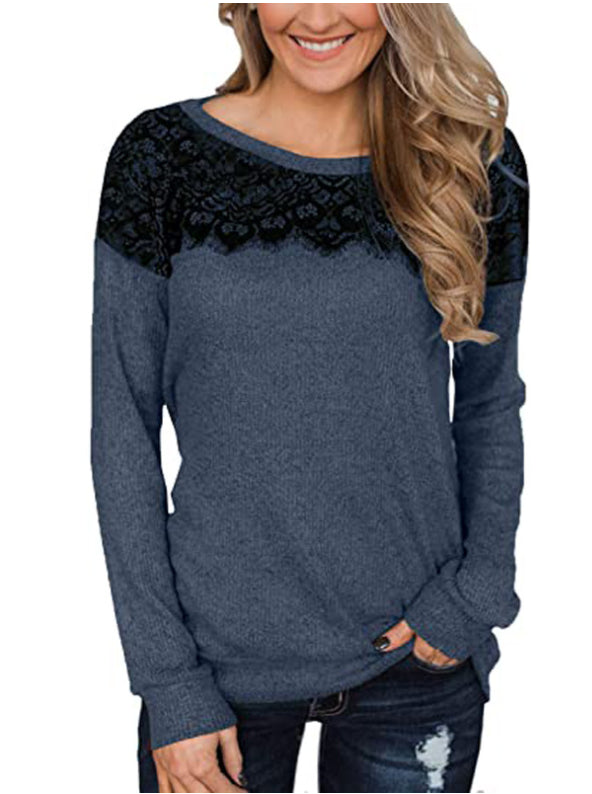 Lace Trim Long Sleeve Shirt