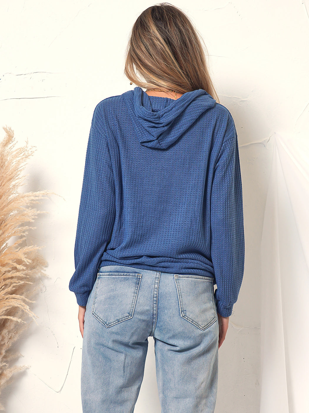Sudadera con capucha de gran tamaño y tejido de gofre