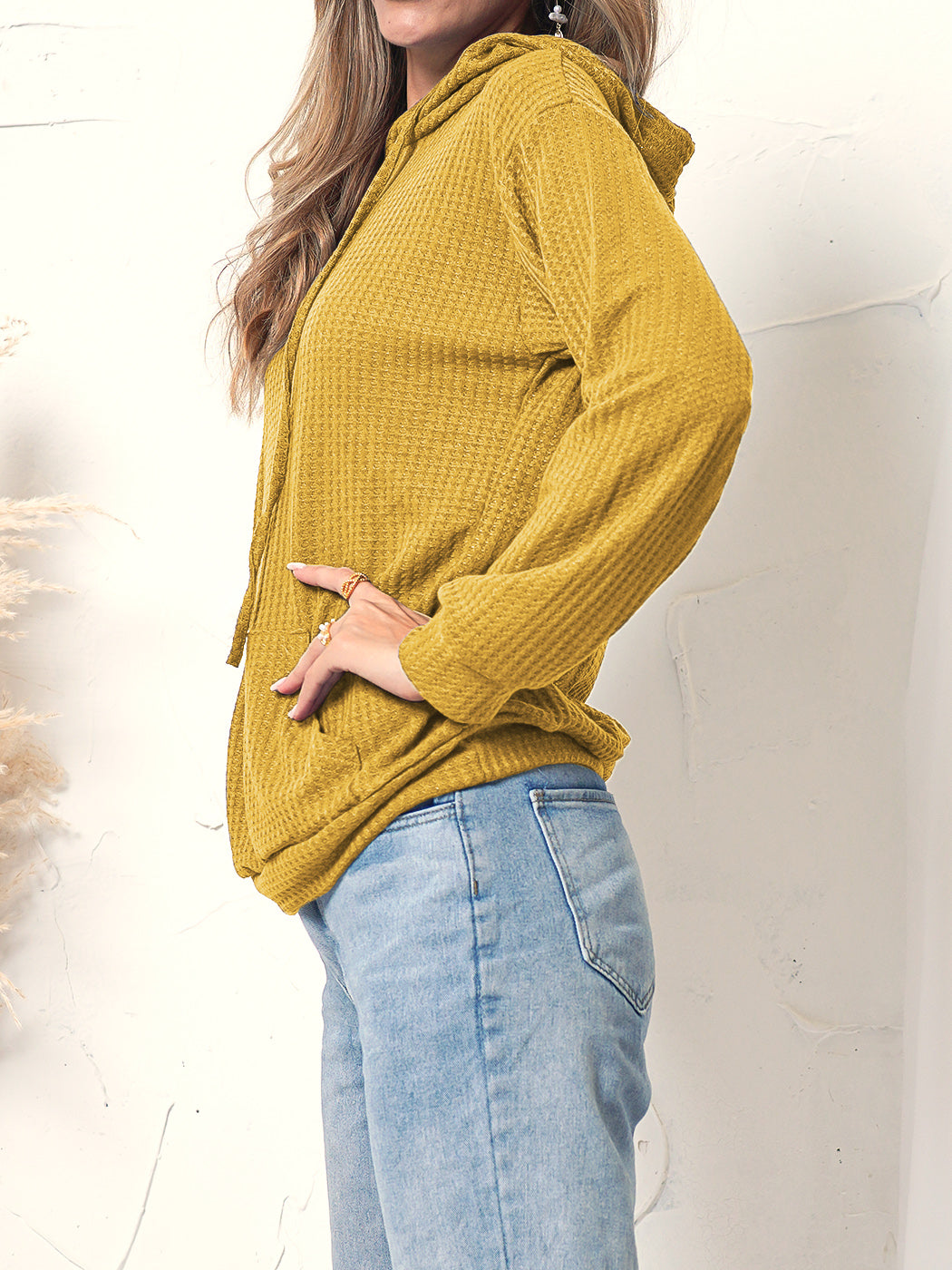 Sudadera con capucha de gran tamaño y tejido de gofre