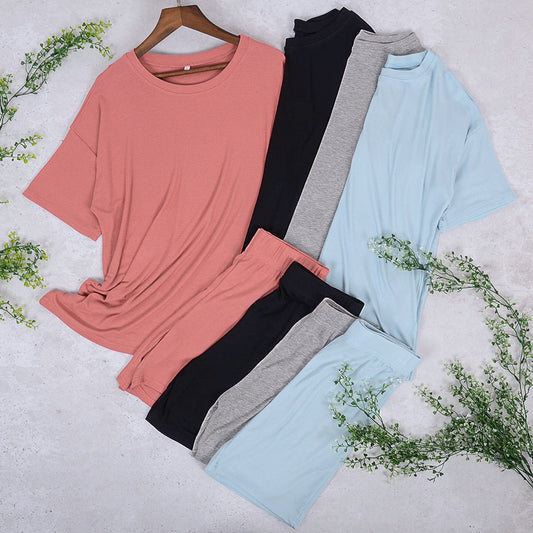 Conjunto de camiseta y pantalones cortos de ciclista de color liso