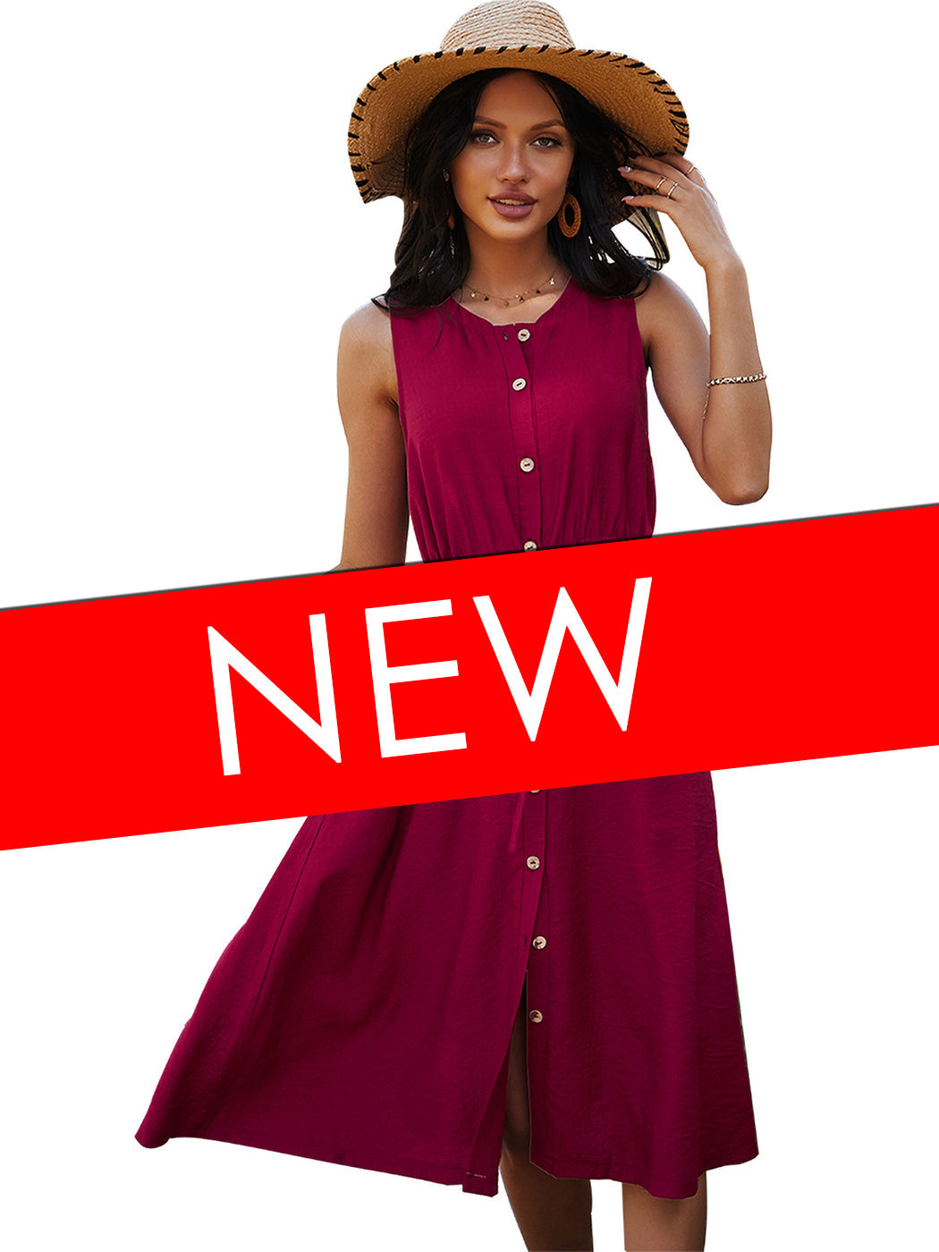 Button Down Adjustable Dress