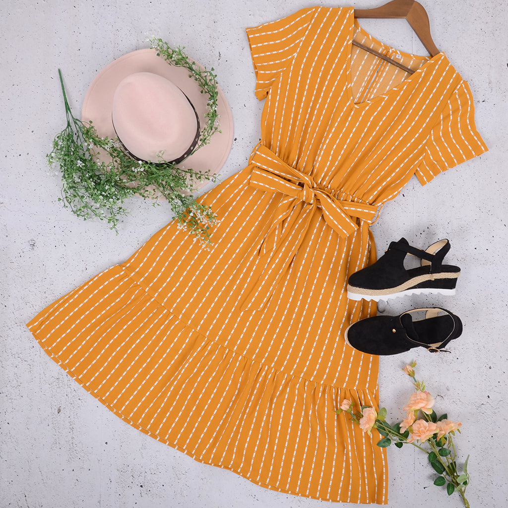 Striped It's-a-Wrap Dress