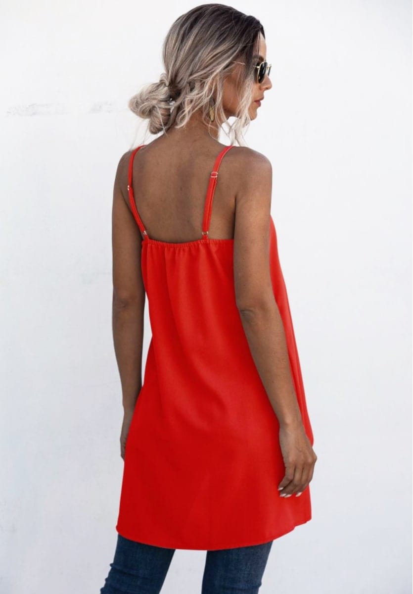 Solid Layered Hem Long Top