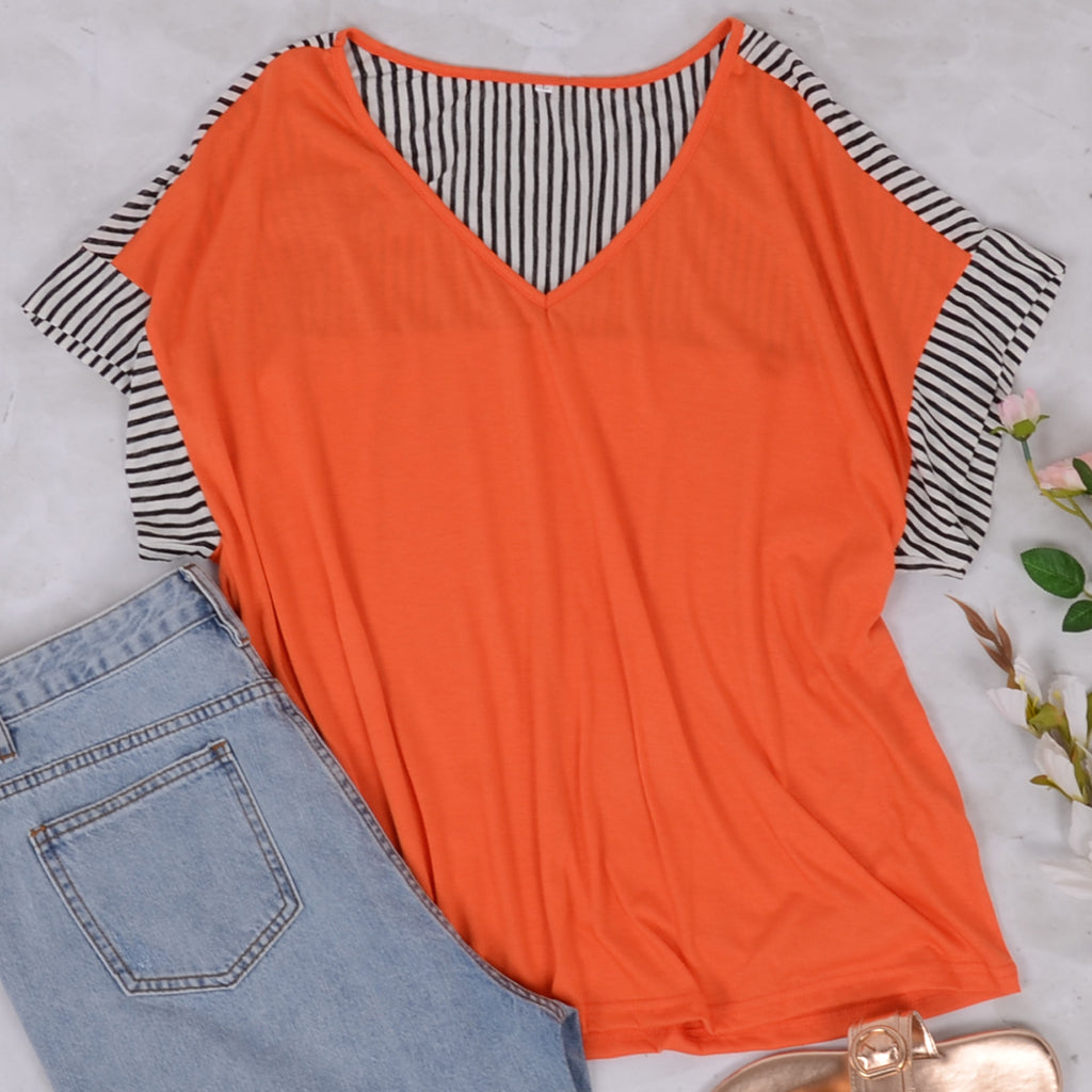 Camiseta lounge con espalda a rayas