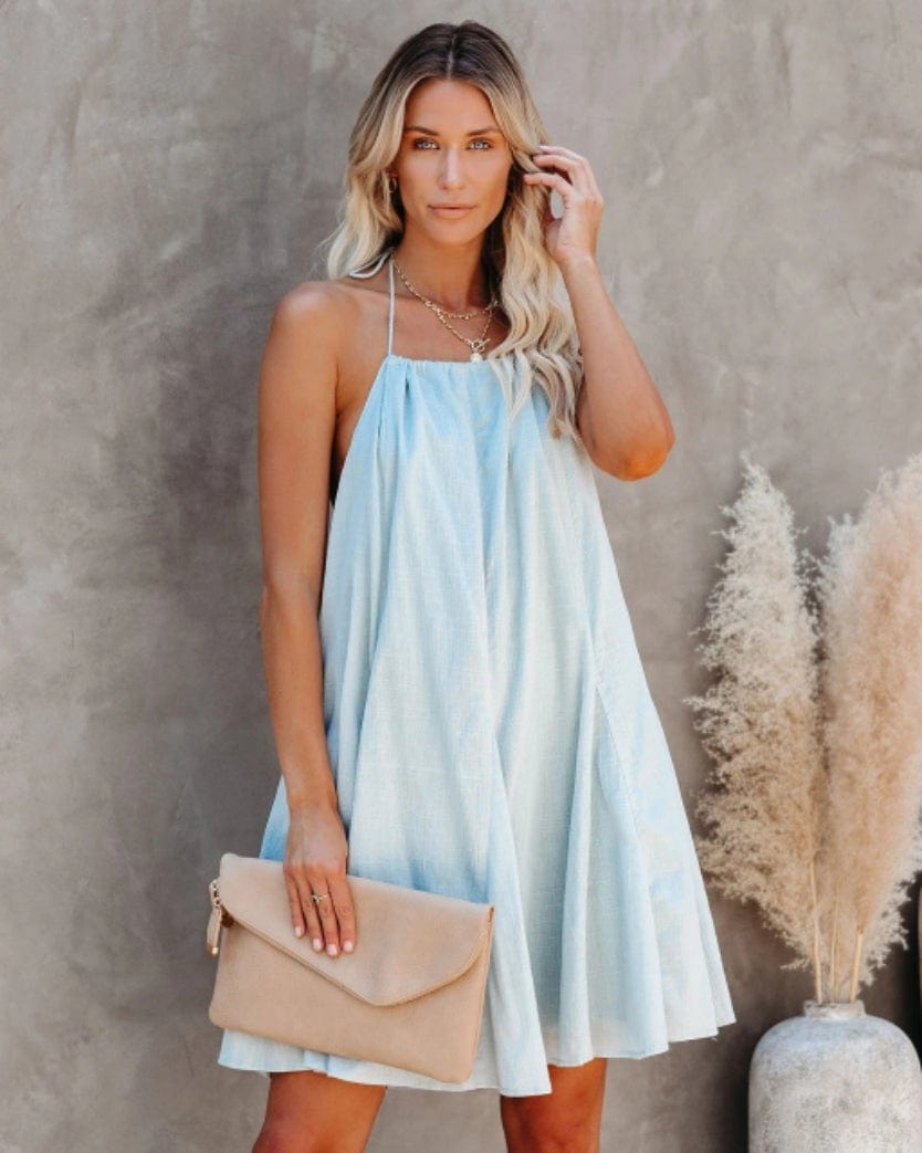 Tie Back Pleated Dress