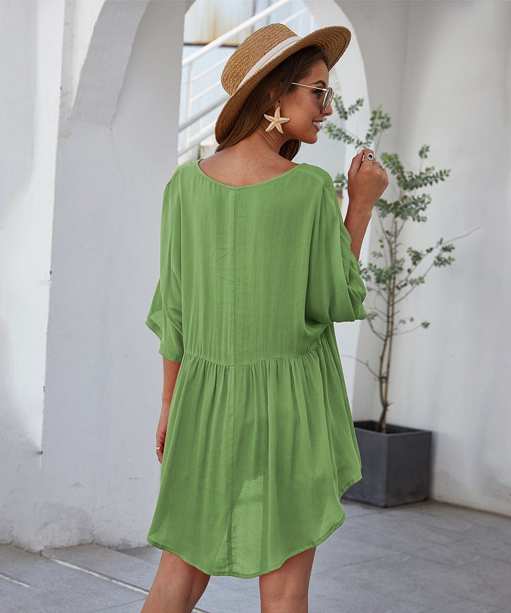 Minivestido fluido liso