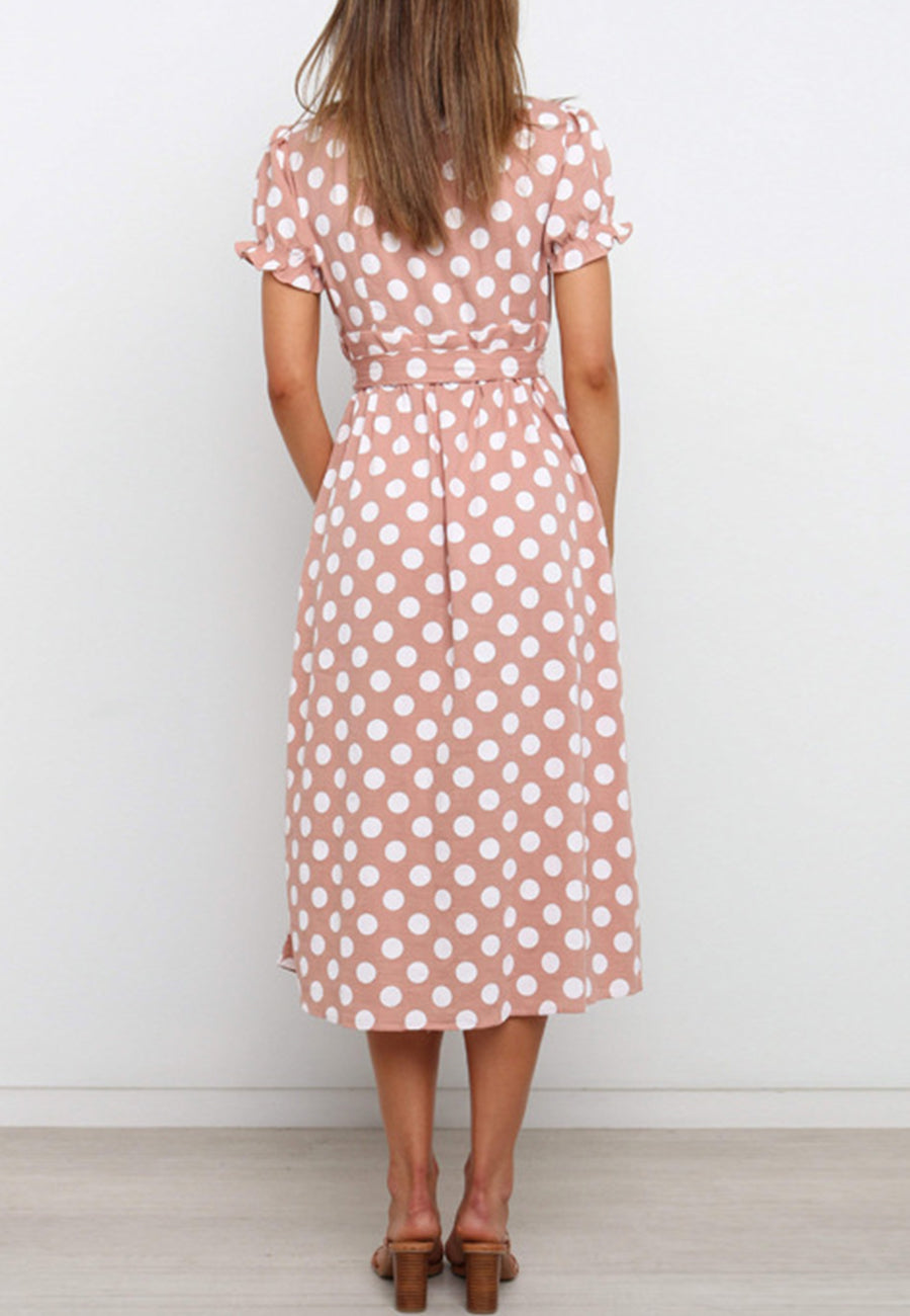 Button Polka Dot Dress