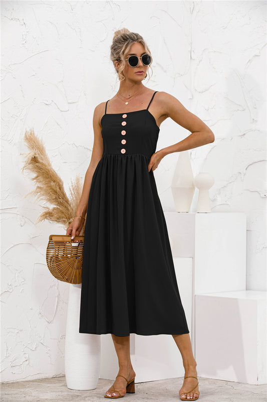 Vestido con botones en la espalda fruncidos