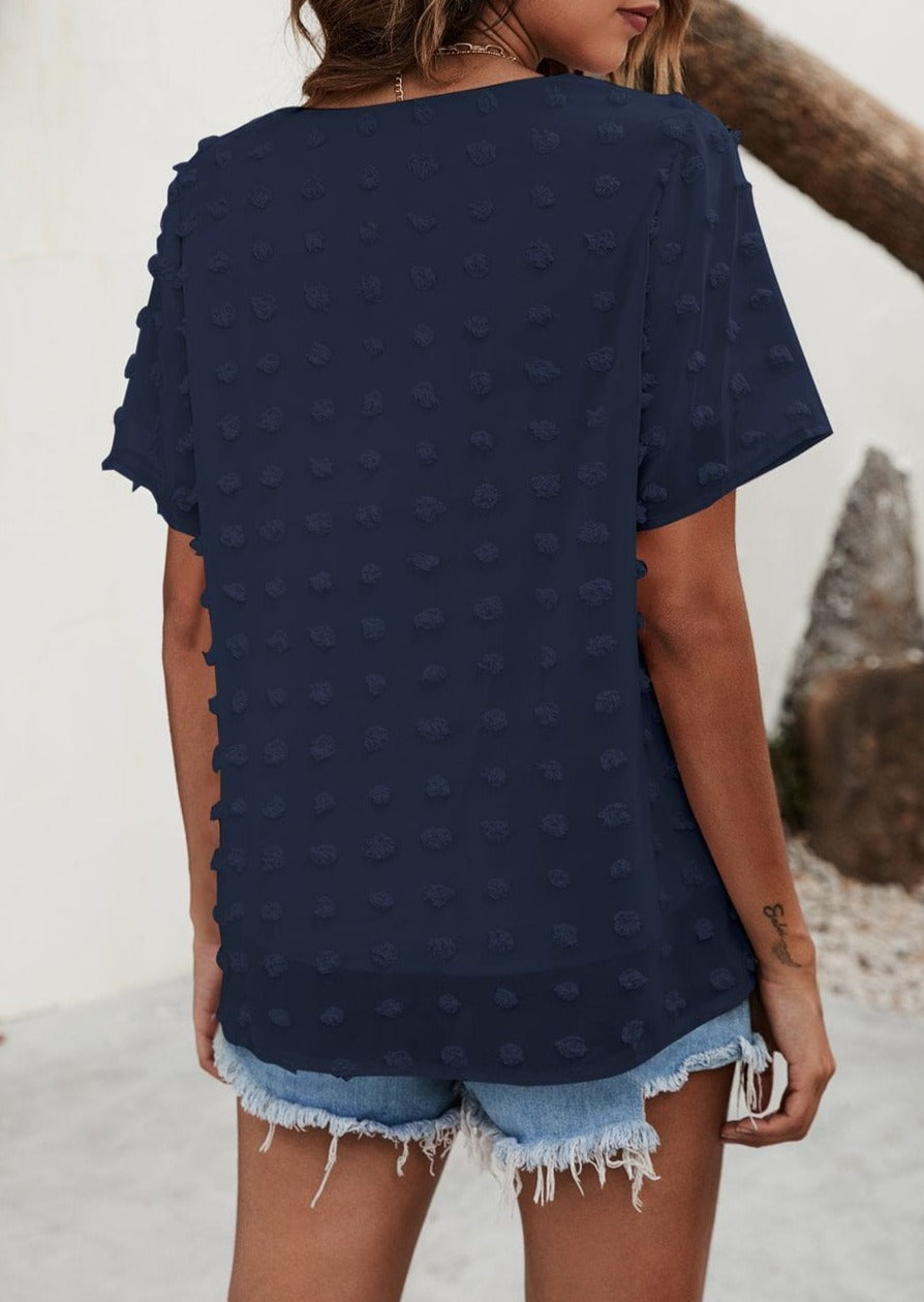 Blusa de lunares con pinzas fácil de usar para todos los días