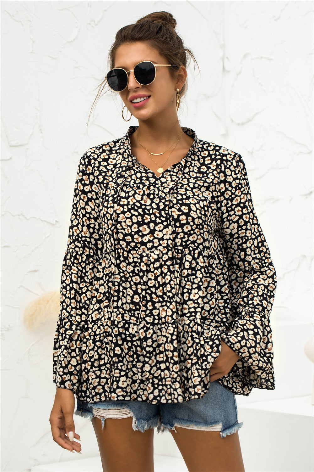 Blusa ligera con estampado animal