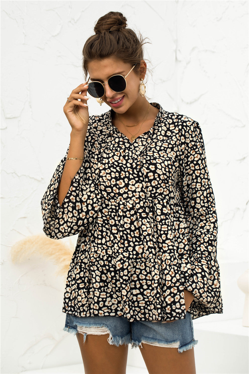 Blusa ligera con estampado animal