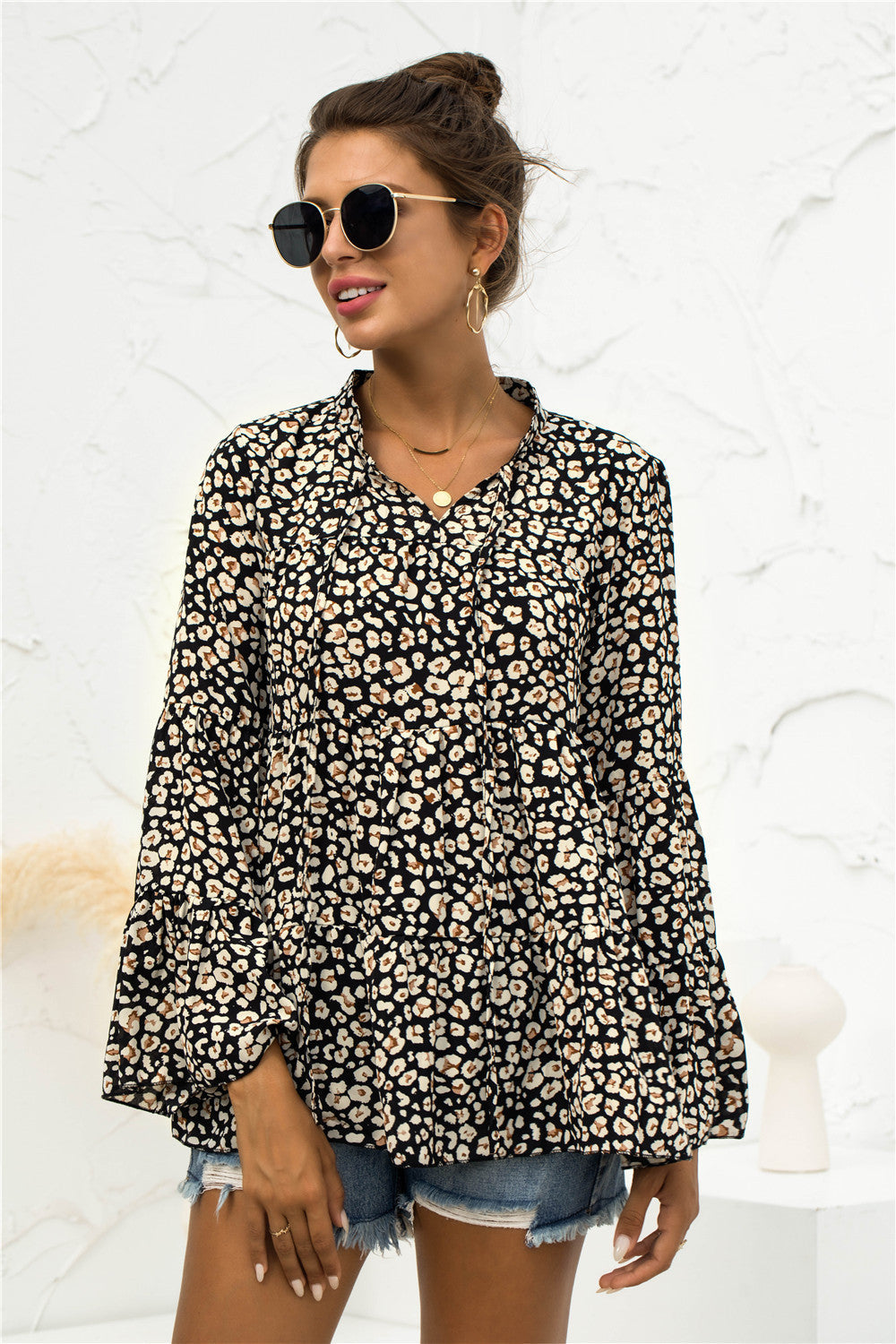 Blusa ligera con estampado animal