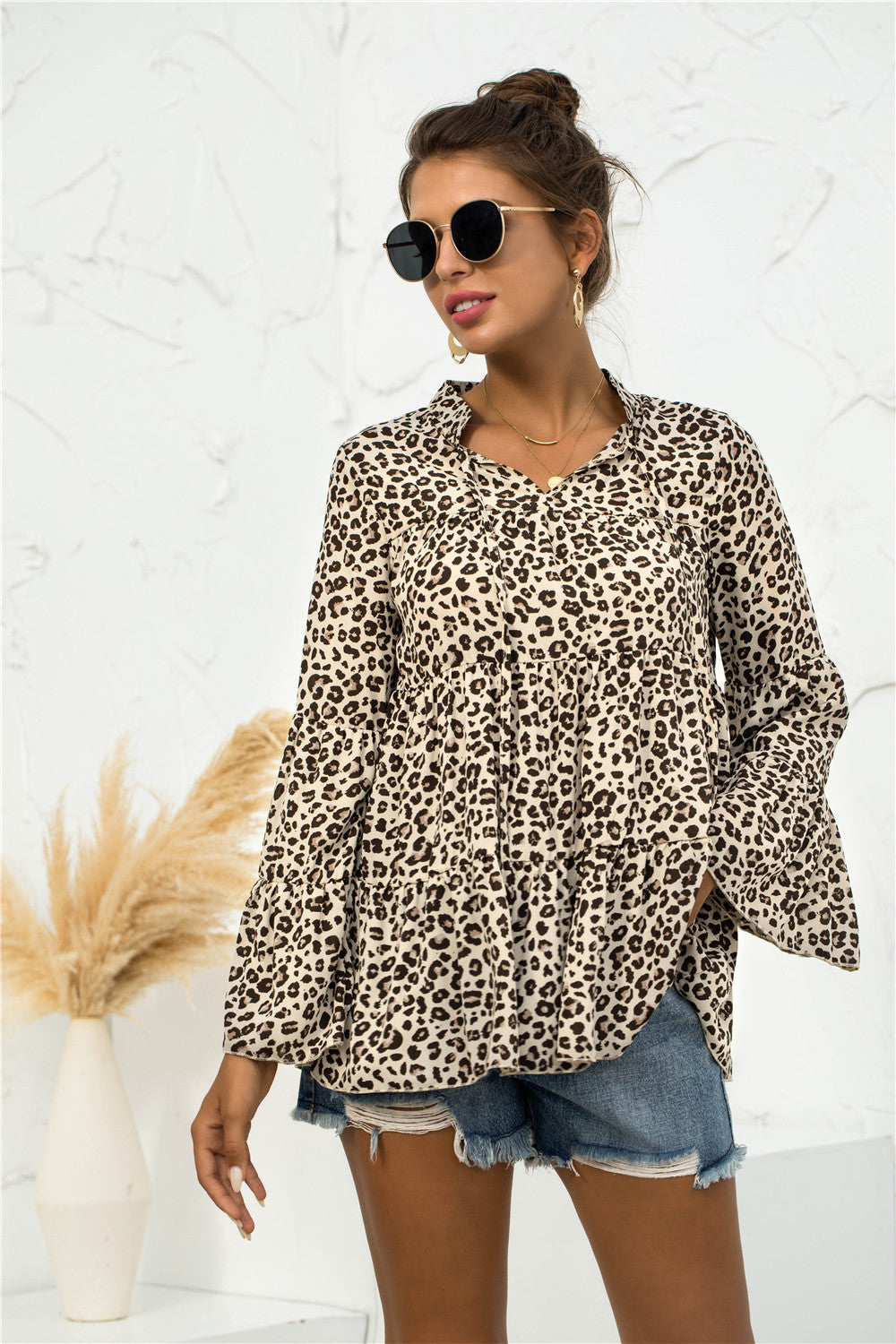 Blusa ligera con estampado animal