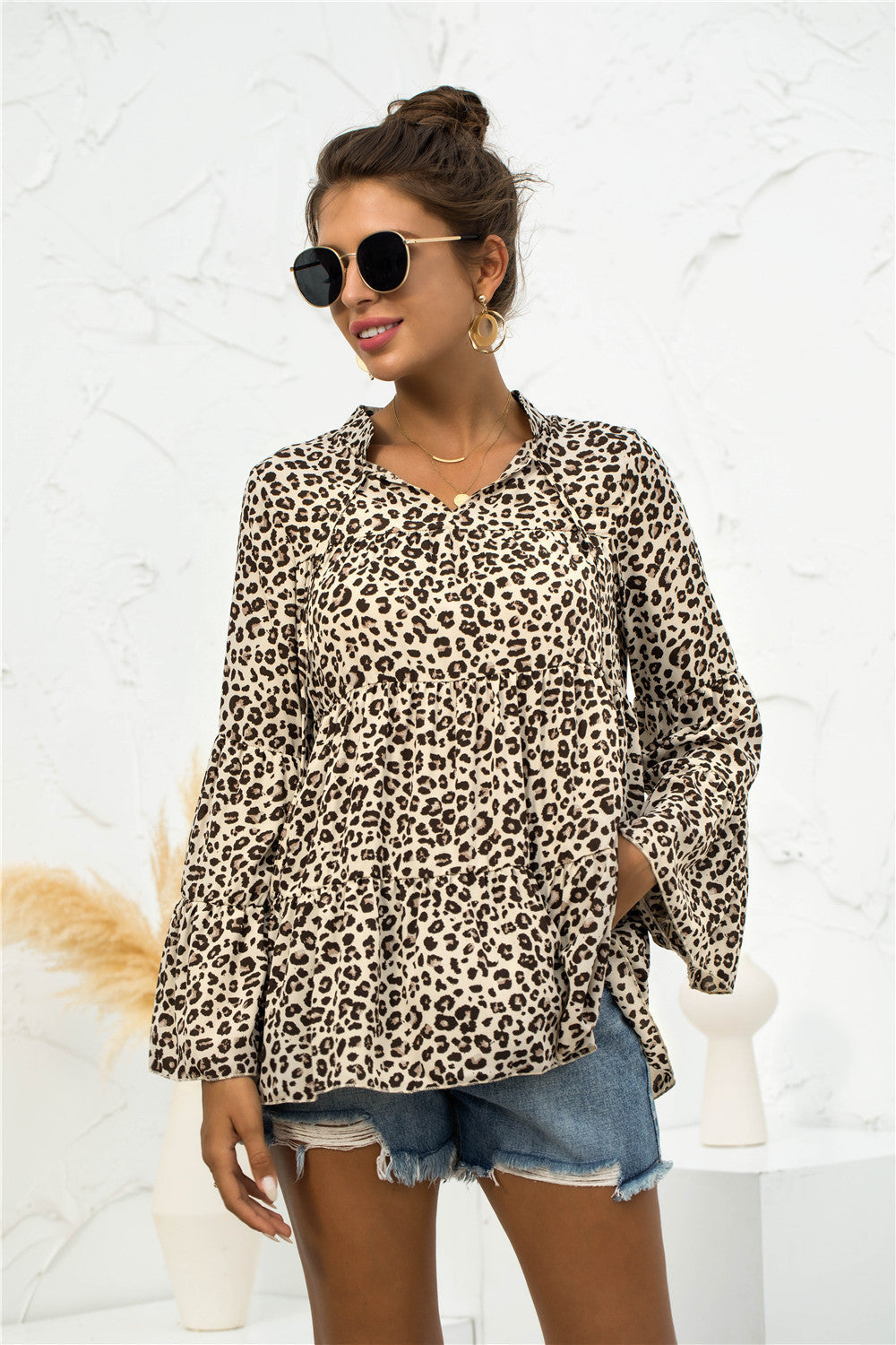 Blusa ligera con estampado animal