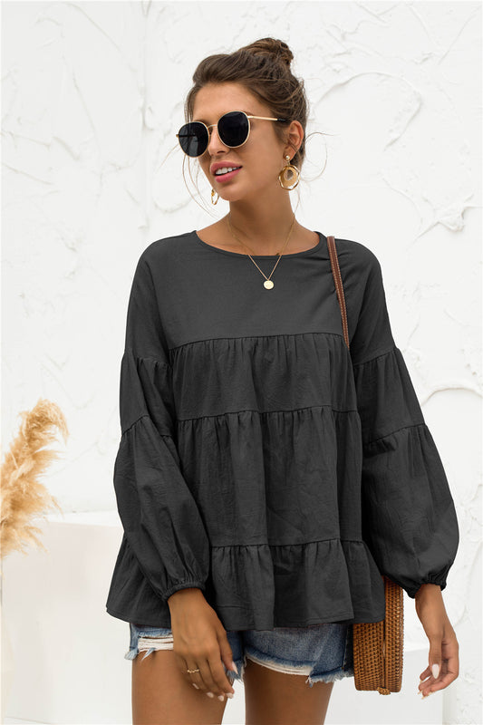 Blusa suave fruncida