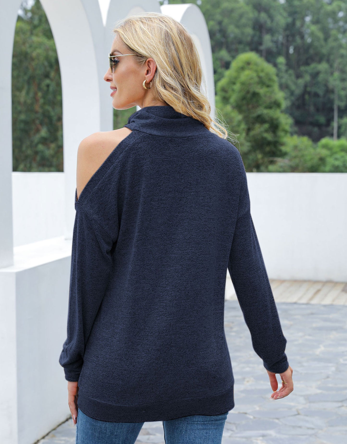 Single Cold Shoulder Long Sleeve