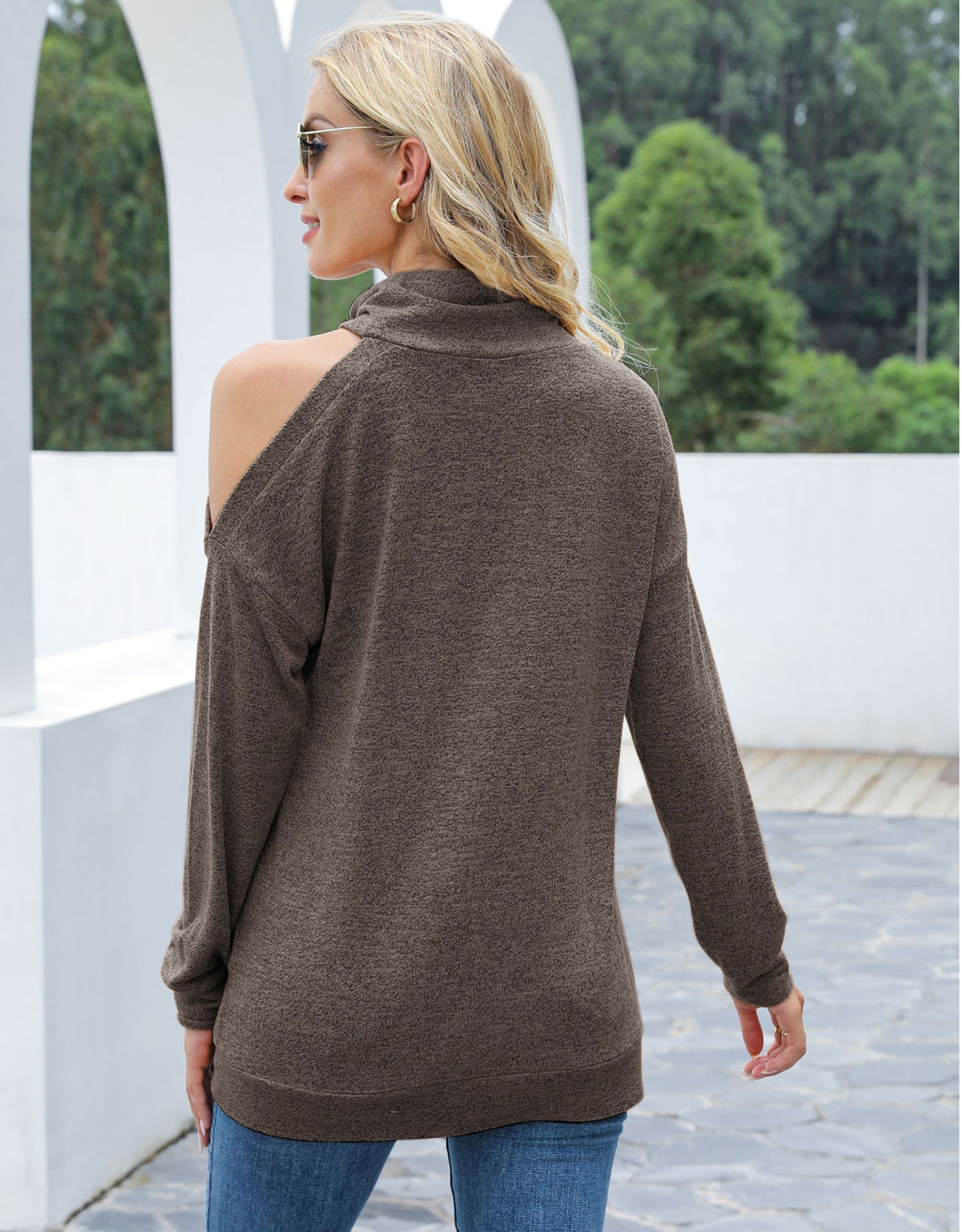 Single Cold Shoulder Long Sleeve