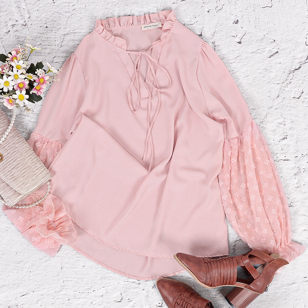 Blusa campesina con mangas de farol