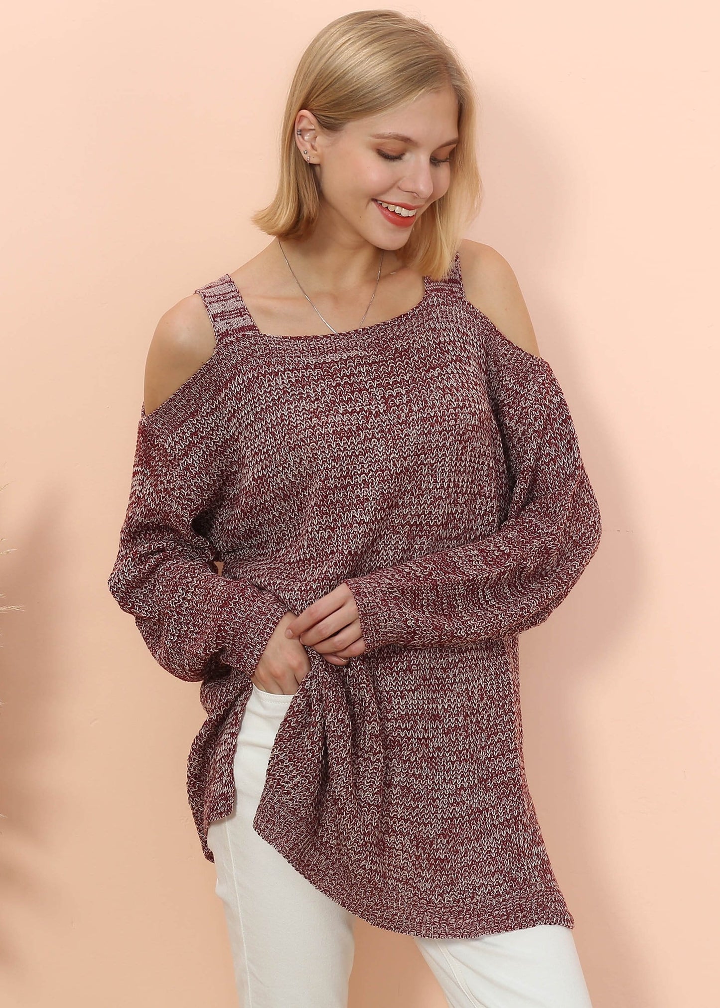 Suéter oversize con hombros descubiertos