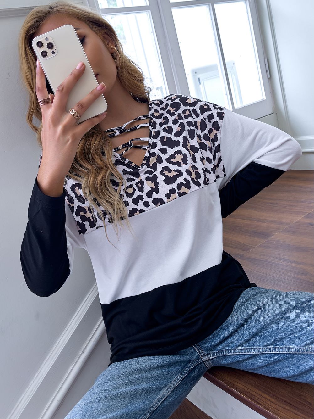Color Block Interlock Sweater