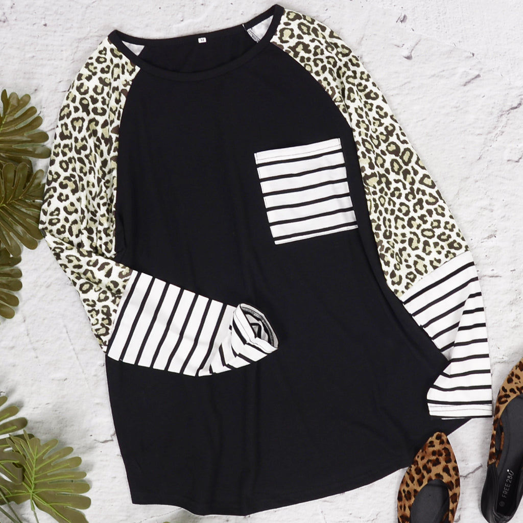 Color Block Mixed Print Shirt