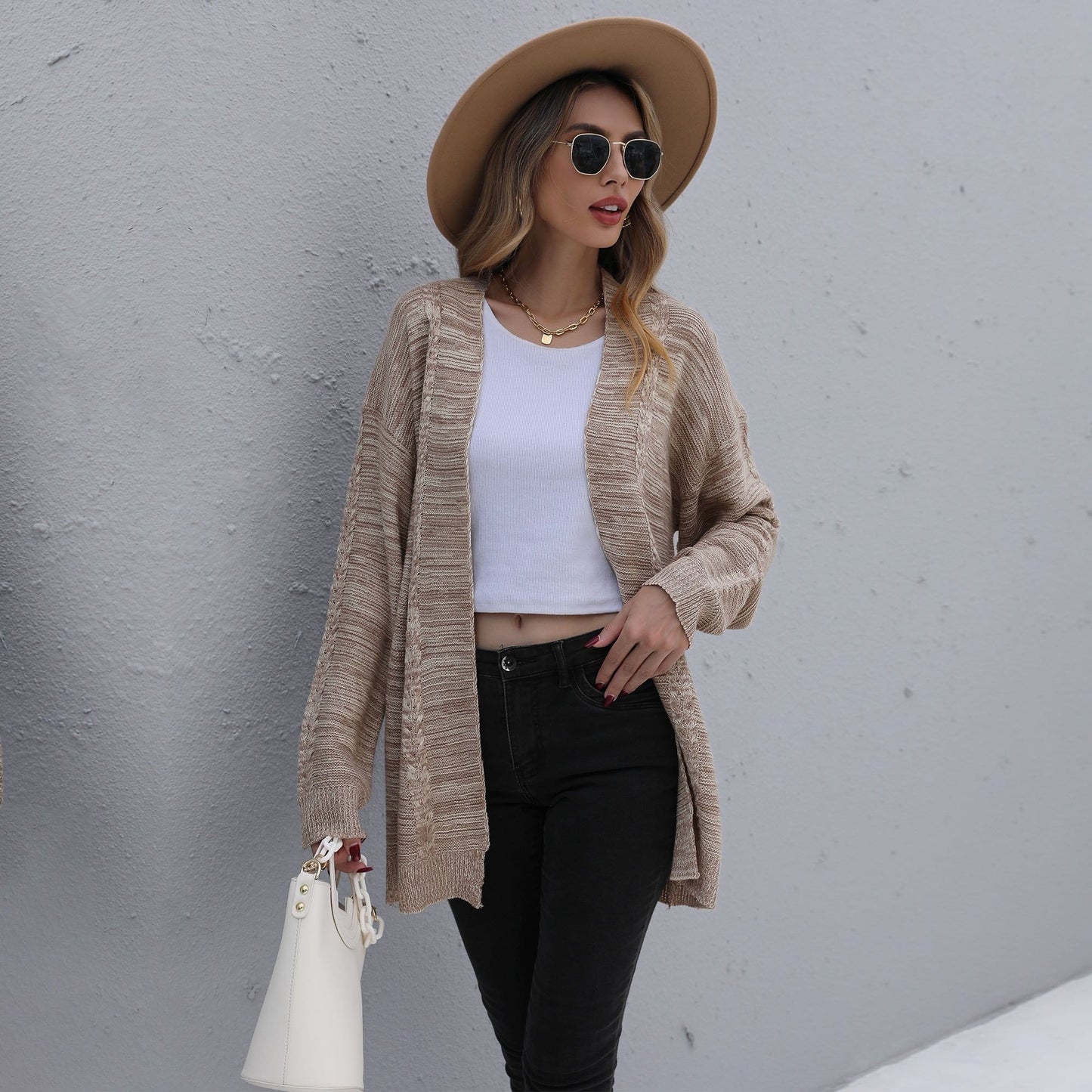 Cable Knit Detail Cardigan