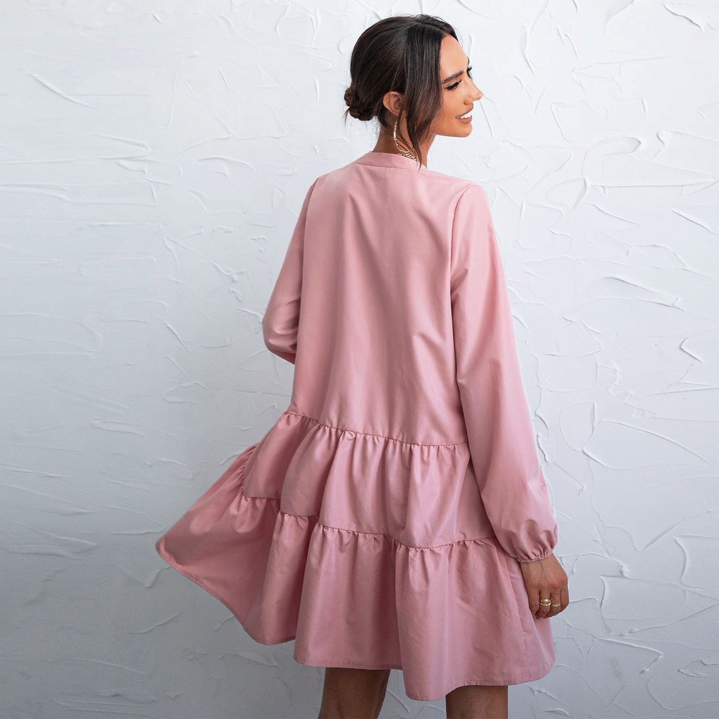 Button Down Tiered Dress