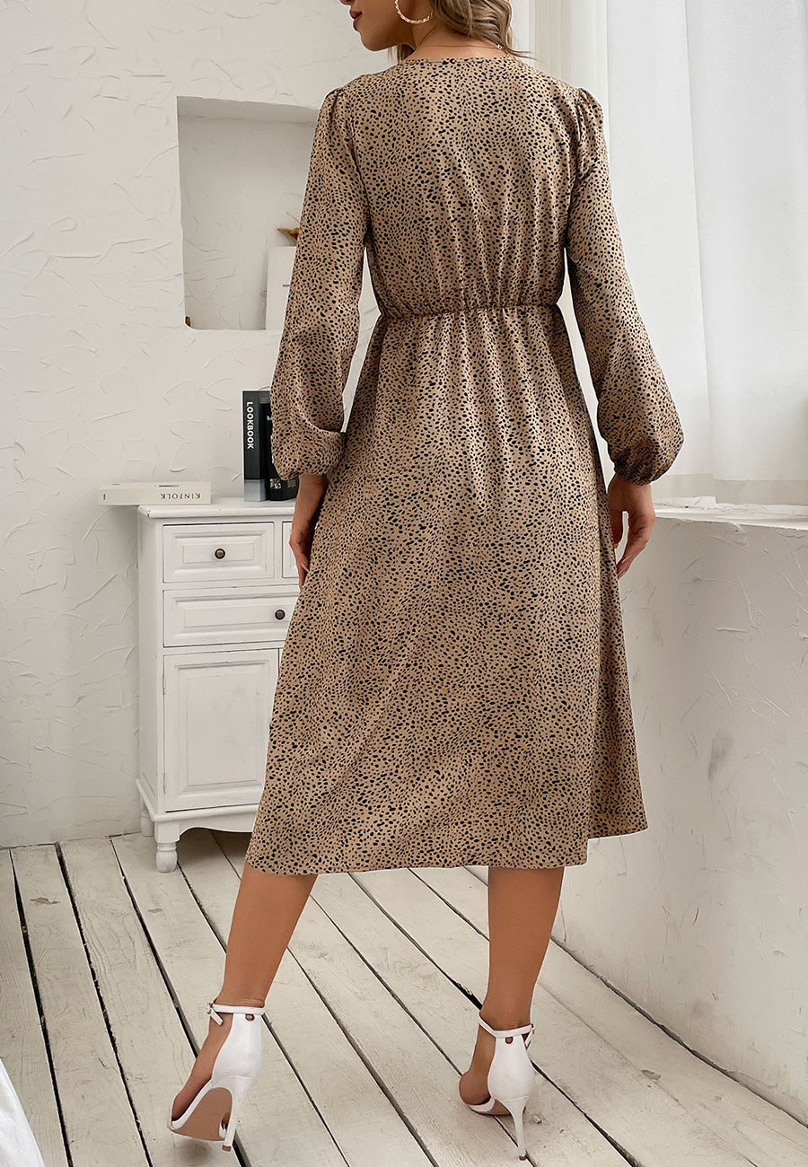 Vestido con botones y estampado de guepardo