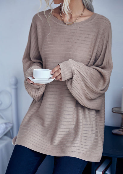 Striped Knit Loose Fit Sweater