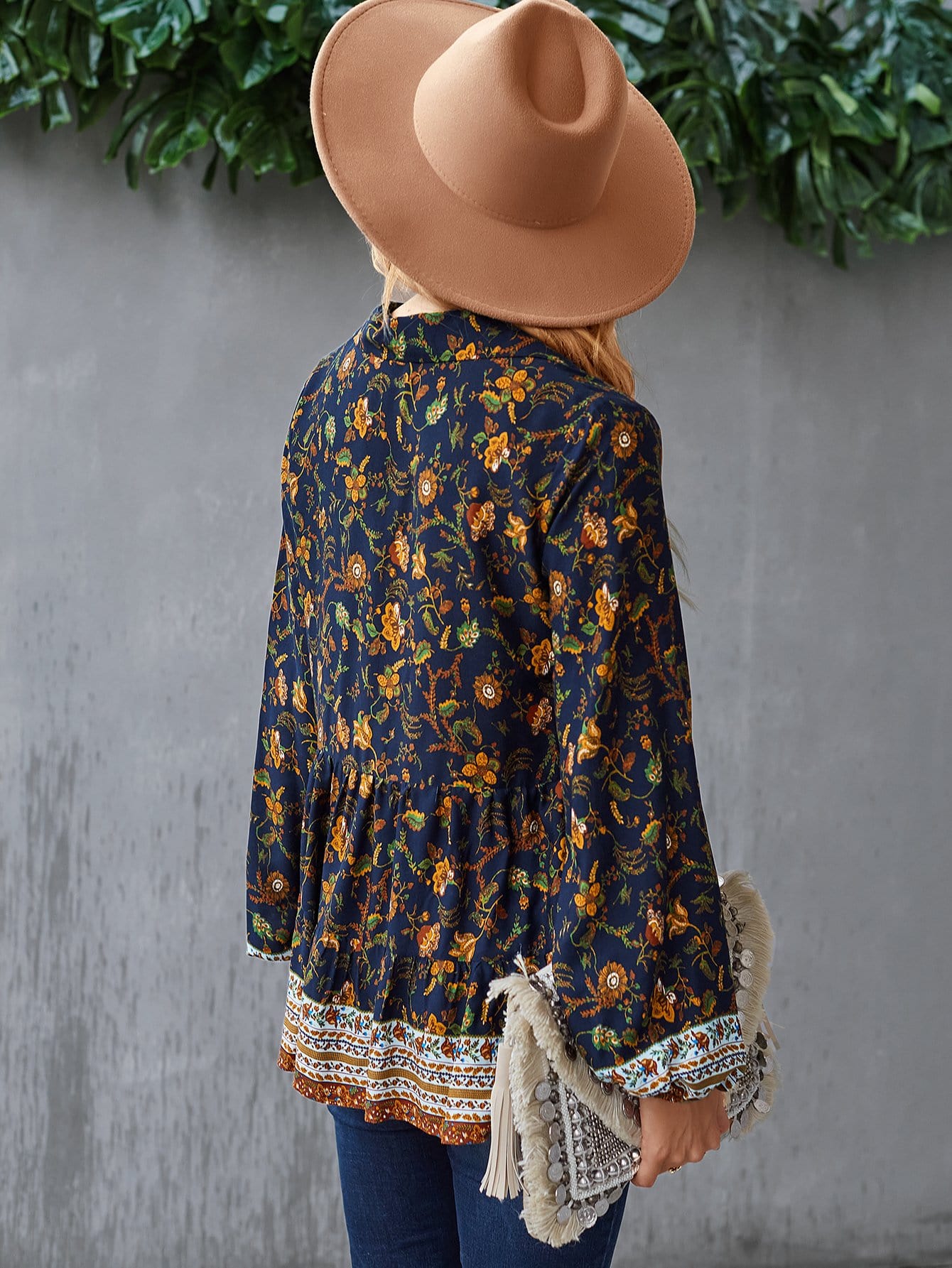 Floral Boho Button Down Blouse