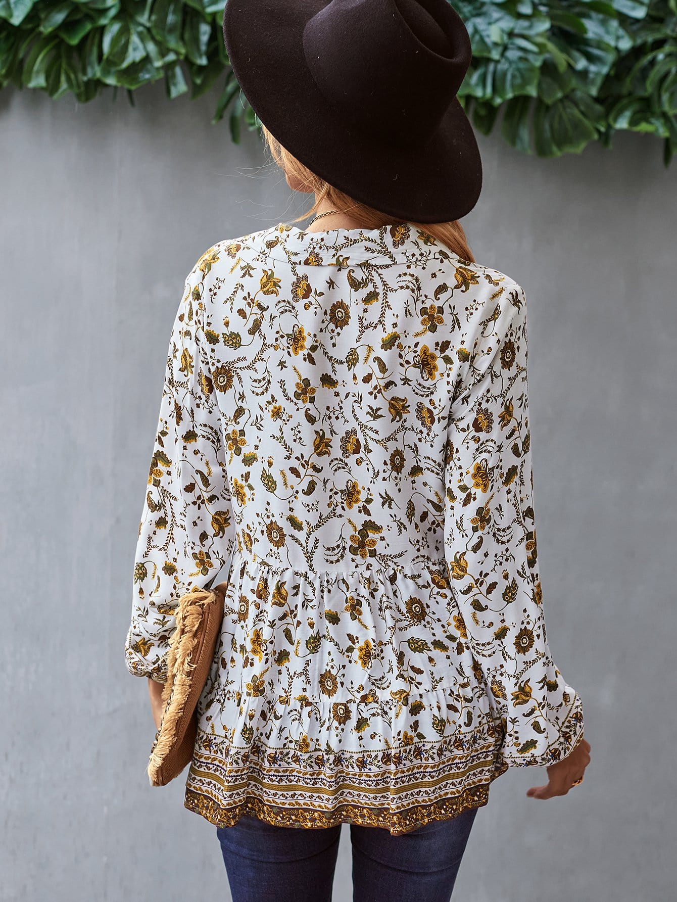 Floral Boho Button Down Blouse