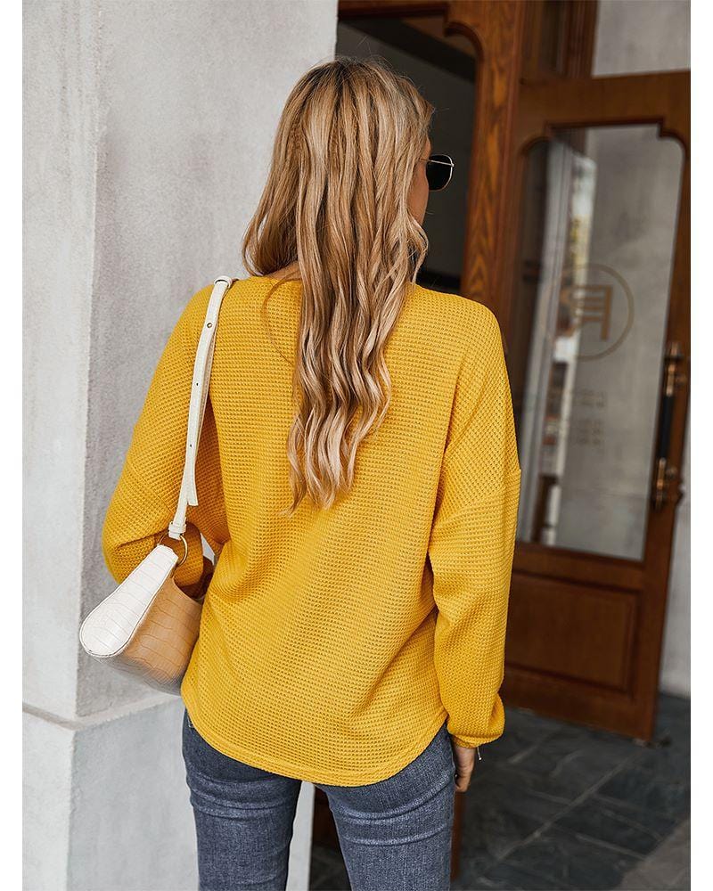 Contrast Button Shoulder Detail Sweater