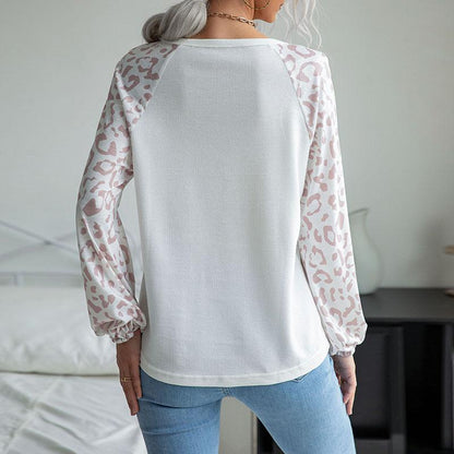 Leopard Print Sleeve Sweater
