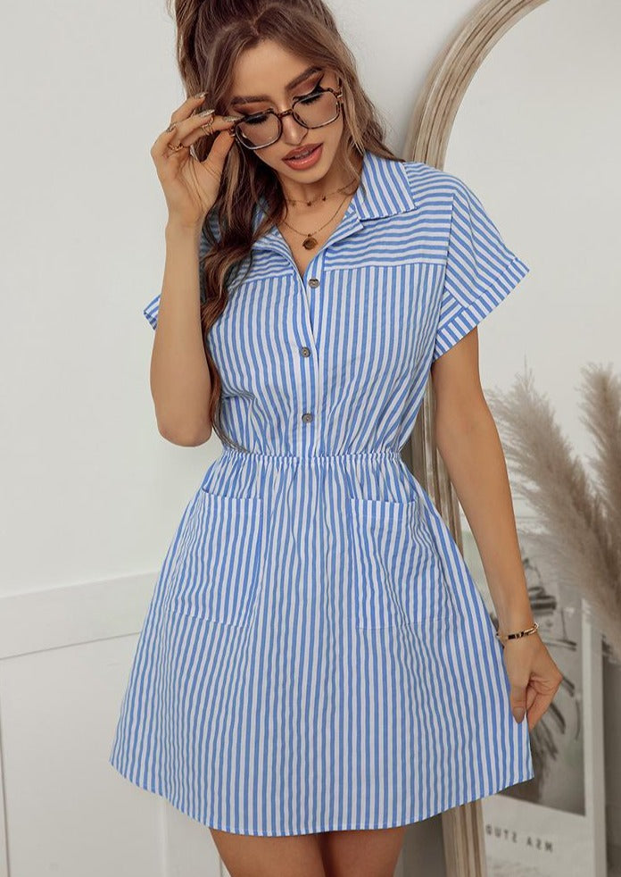 Vestido veraniego de rayas en forma de A