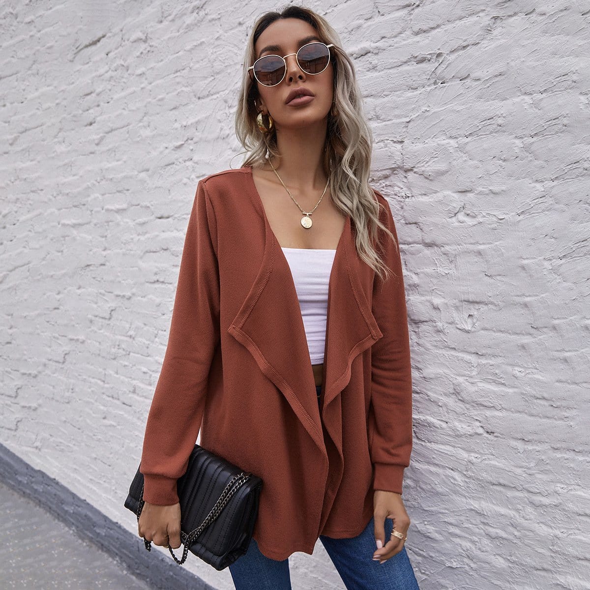 Open Front Shawl Jacket