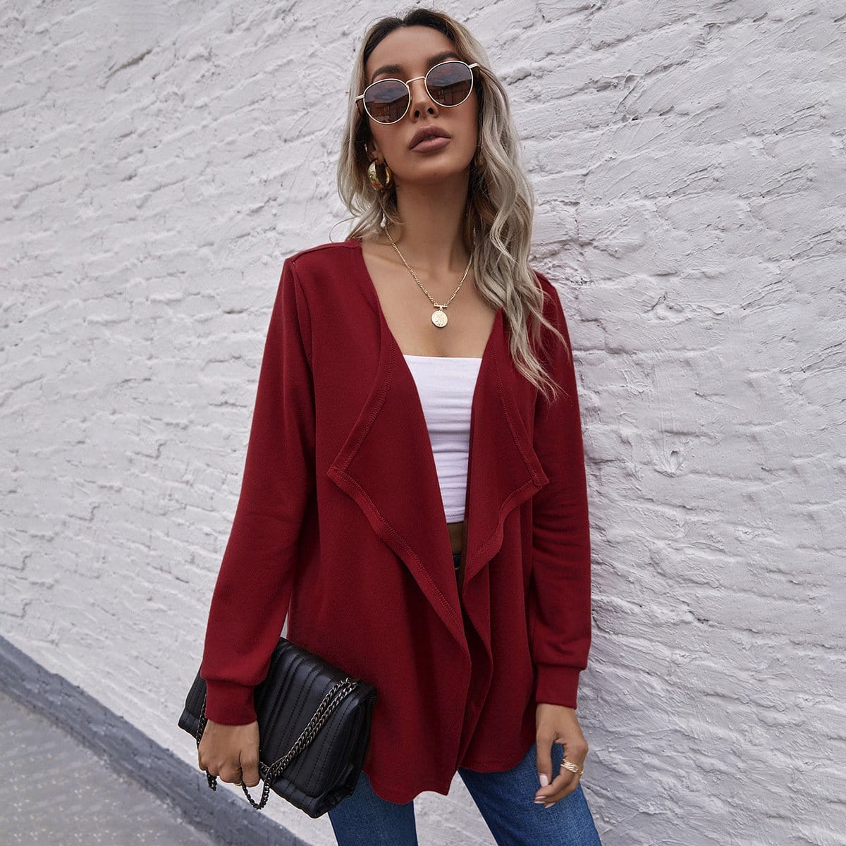 Open Front Shawl Jacket