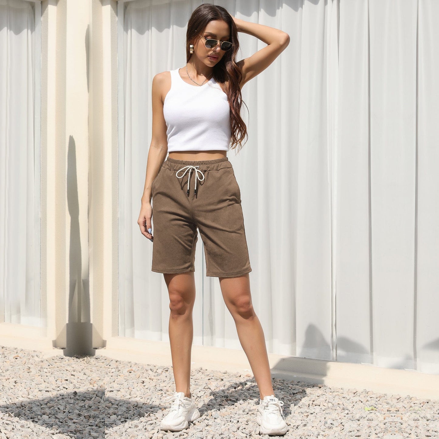 Bermudas con cordón en contraste