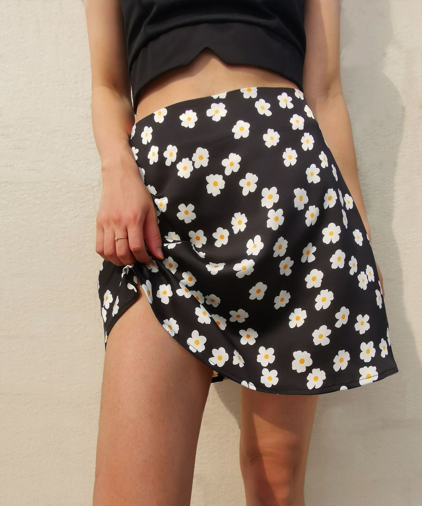 Minifalda lencero con estampado floral