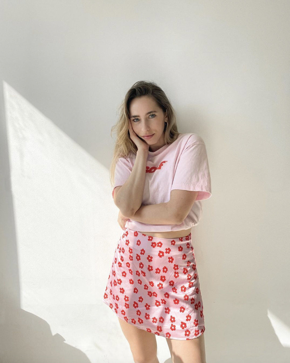Minifalda lencero con estampado floral