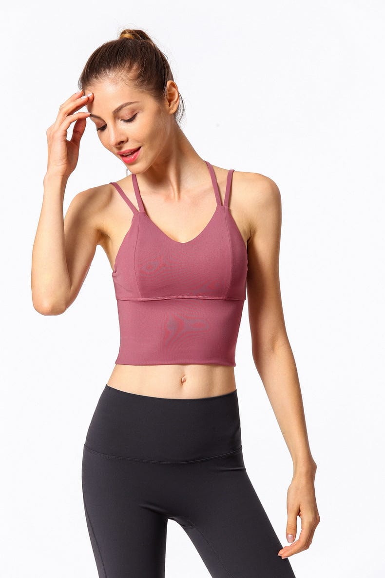 Crossing Back Straps Active Bra Tank