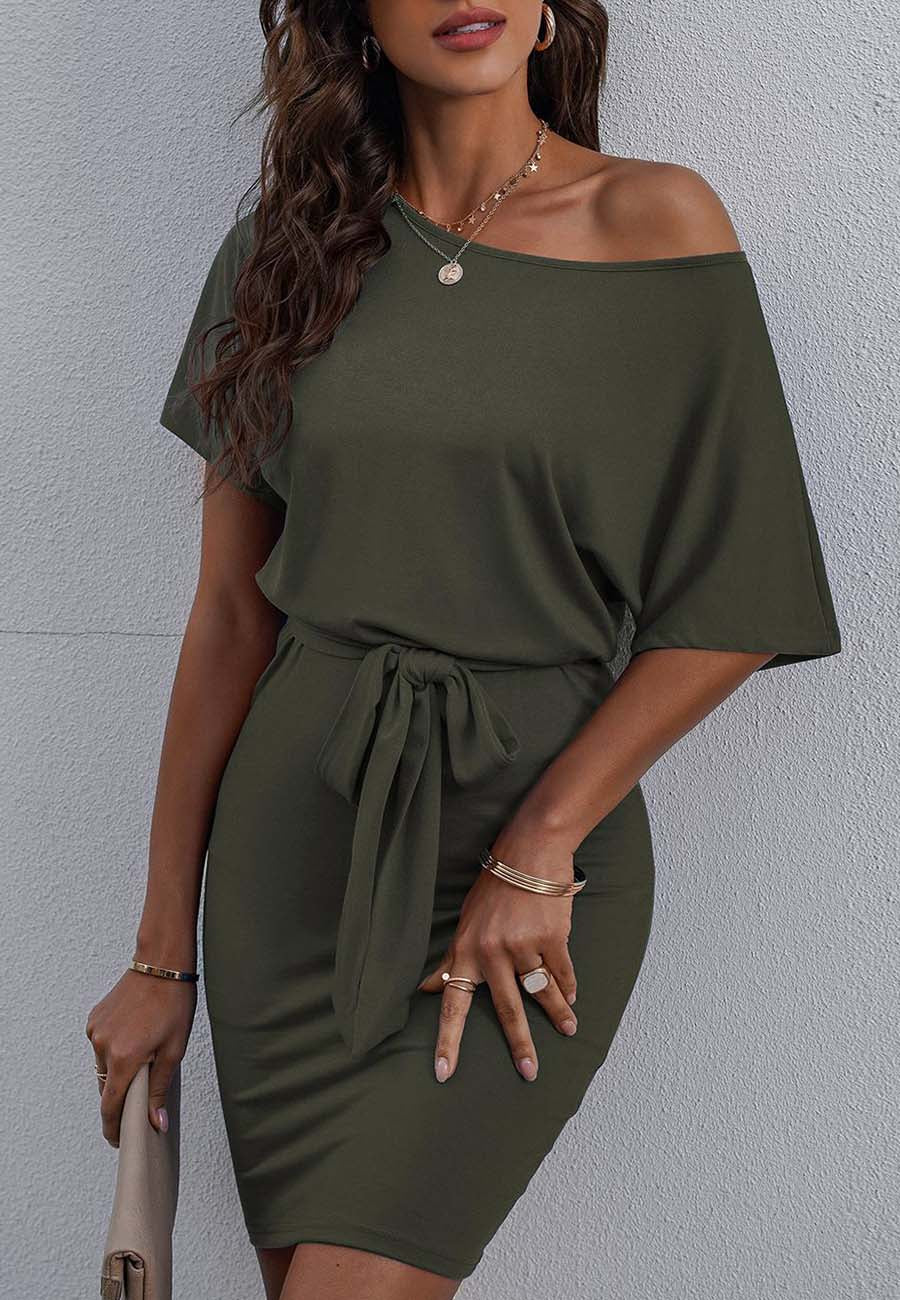 Vestido tubo de color liso