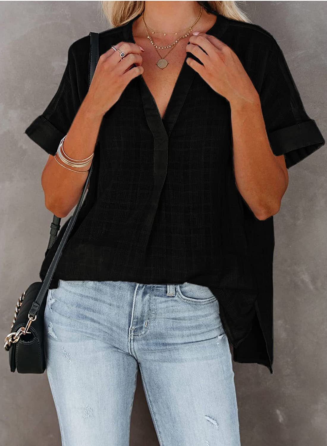 Blusa túnica con cuadros minimalistas