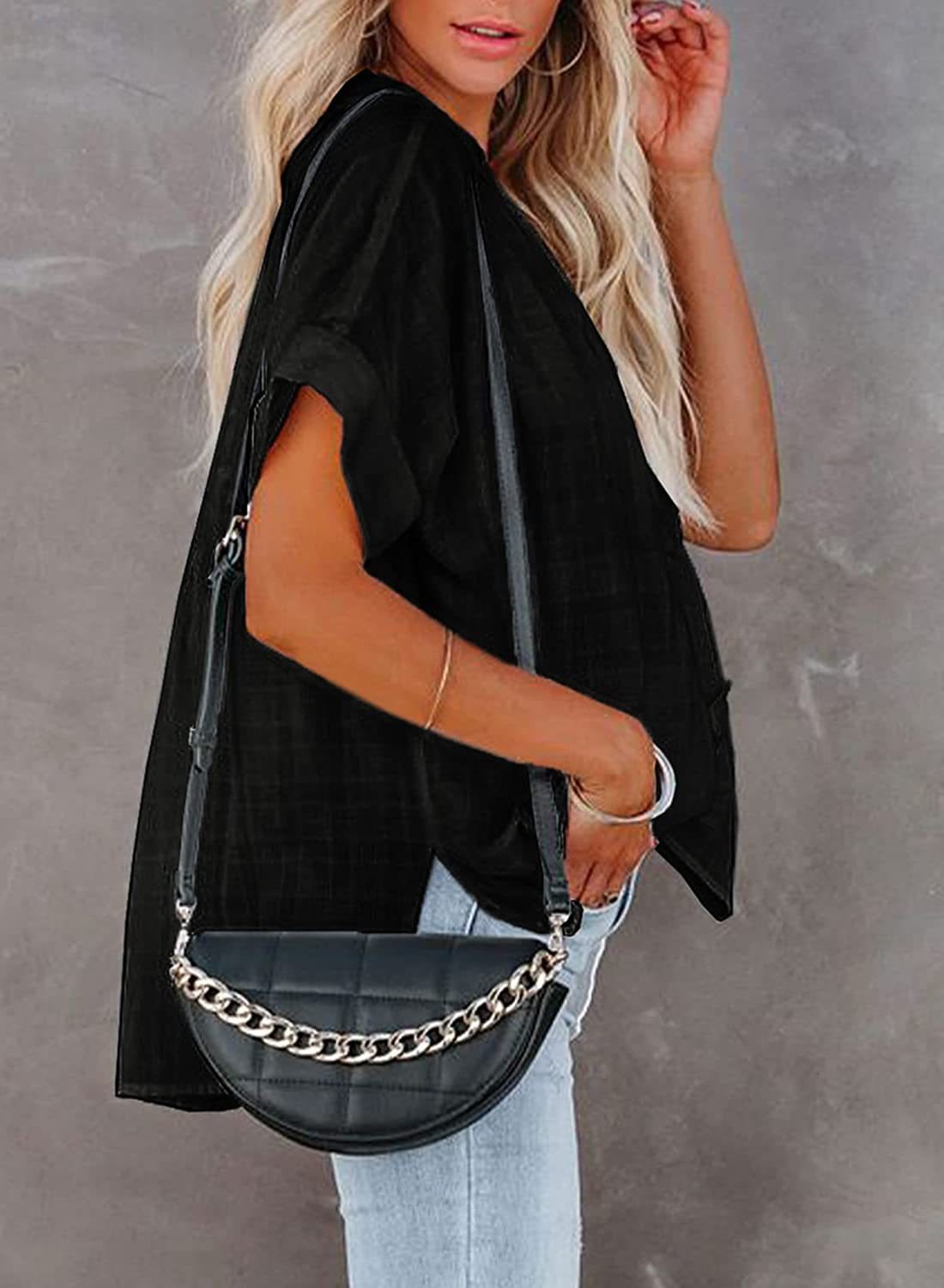 Blusa túnica con cuadros minimalistas