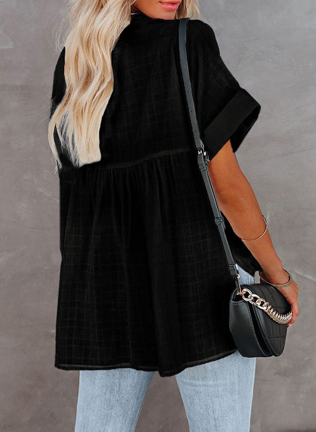 Blusa túnica con cuadros minimalistas