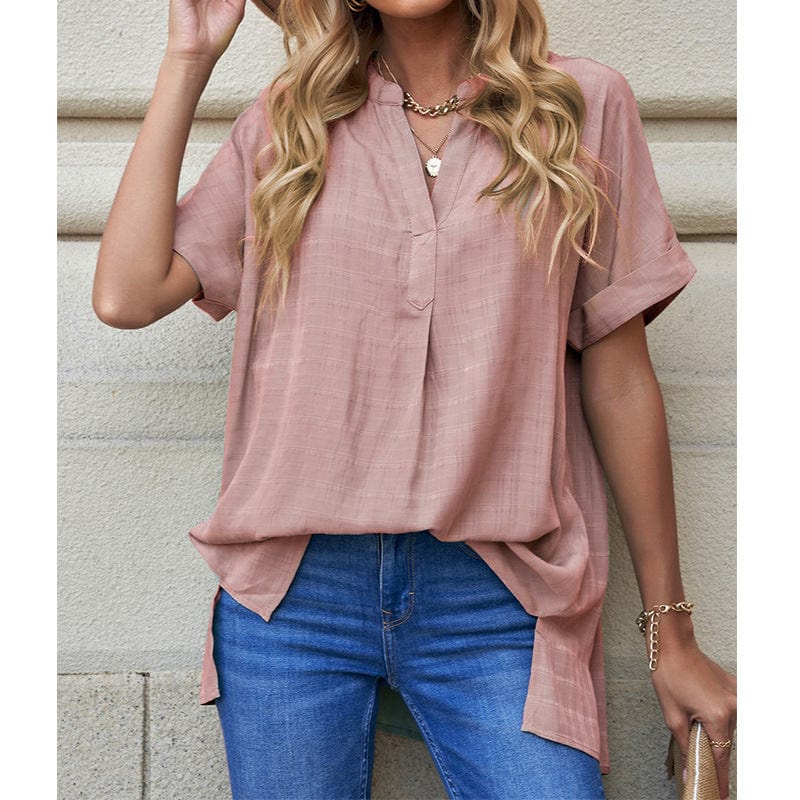 Blusa túnica con cuadros minimalistas