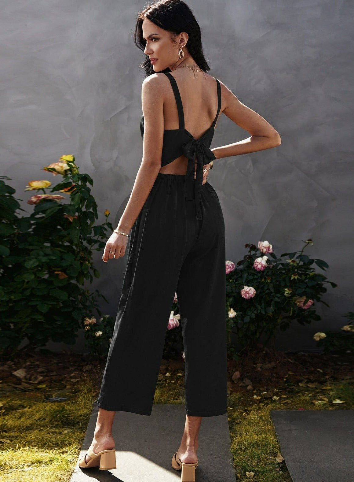 Tie Back Culottes Jumpsuit