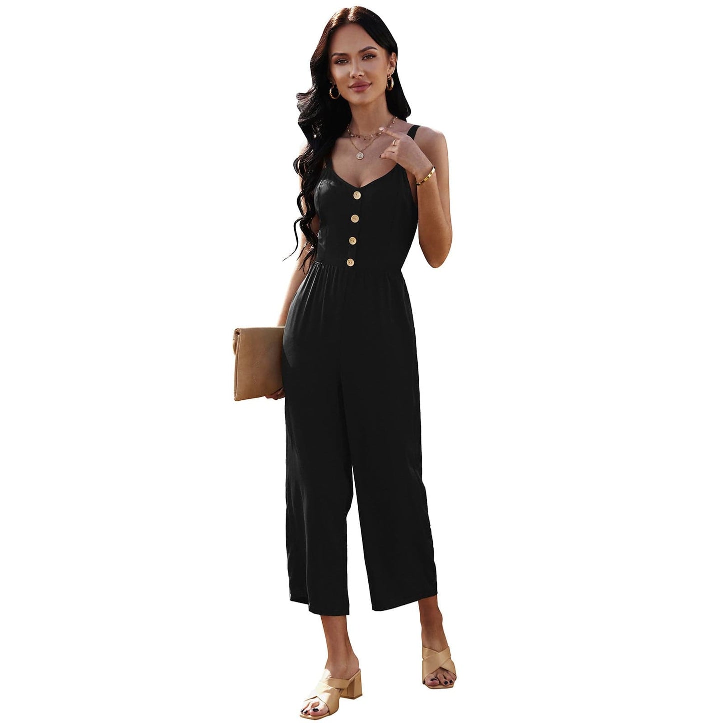 Tie Back Culottes Jumpsuit