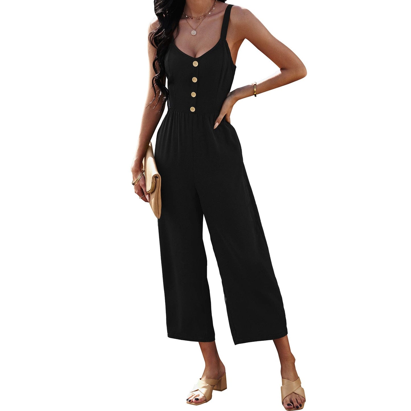 Tie Back Culottes Jumpsuit