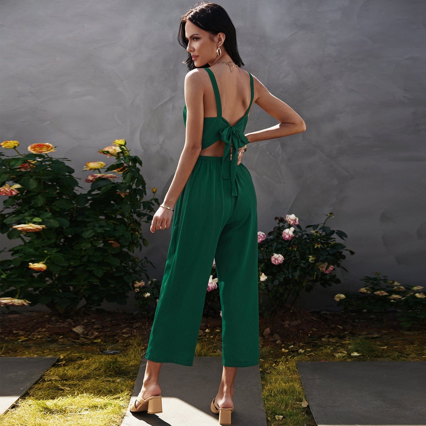 Tie Back Culottes Jumpsuit
